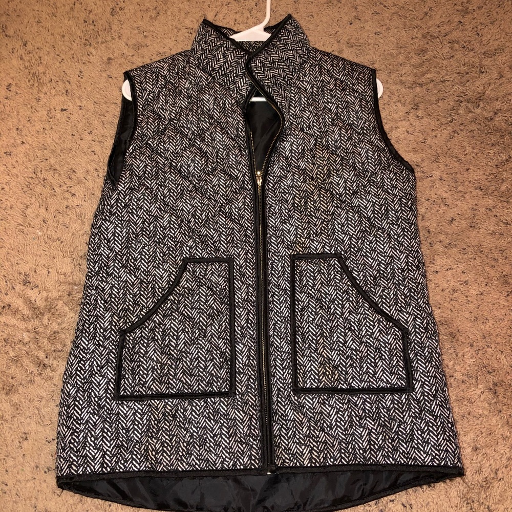 Black and White Puffer Vest